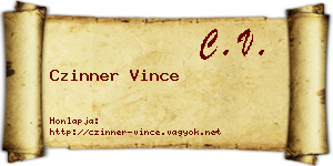 Czinner Vince névjegykártya